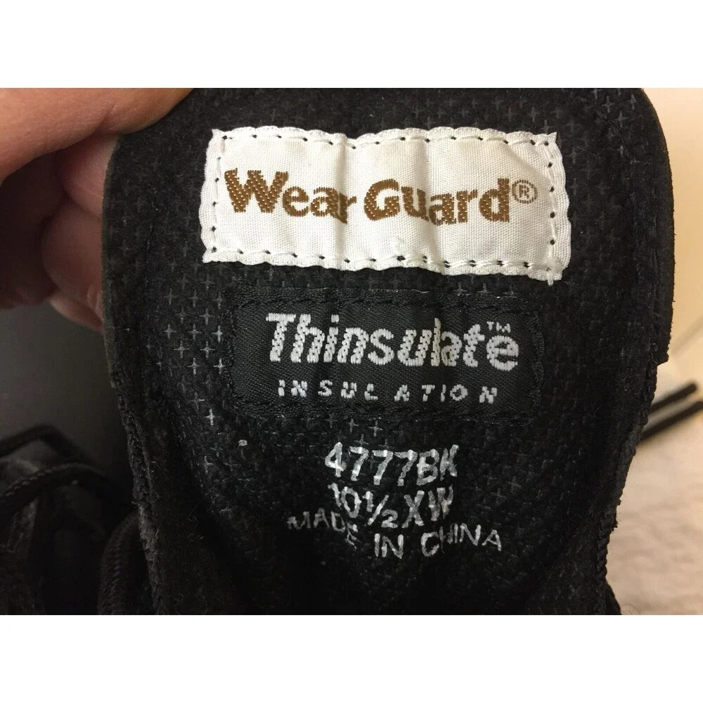 Wear guard Size 10.5 XW Men Black Leather Oil Resistant SteelToe Work Boot